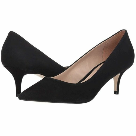 Steve Madden Sabrinah Black Suede Leather Kitten Heel Pumps Heels 10 Office Work